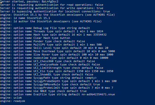 Screenshot of the Chesshook intermediary server