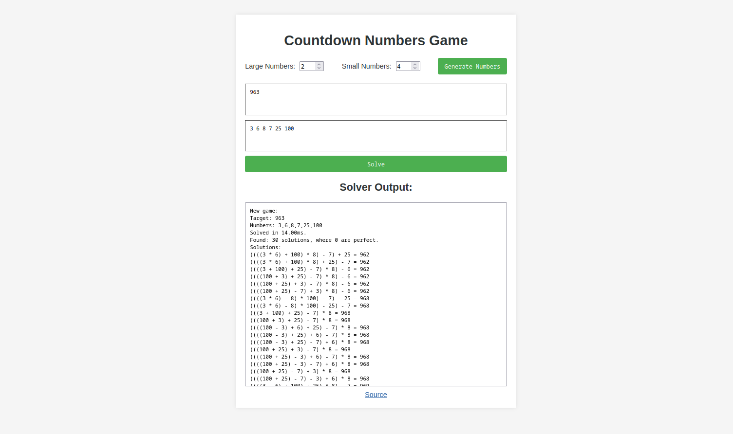Screenshot of the countdown webpage