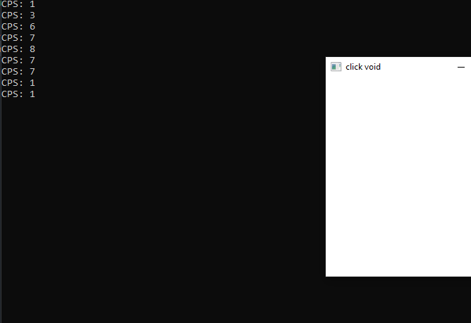 A screenshot of the CPS tester output and void